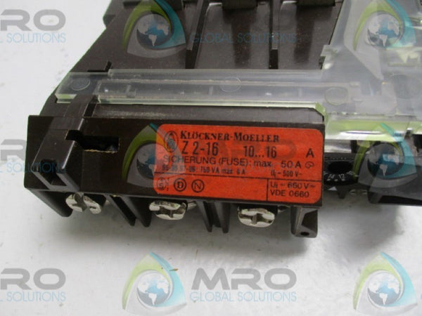 KLOCKNER MOELLER Z2-16 BIMETAL RELAY 10-16A  NSMP