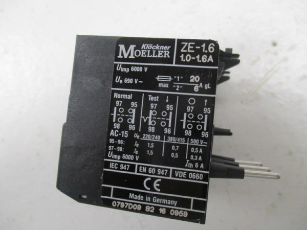 KLOCKNER MOELLER ZE-1,6 OVERLOAD RELAY 1,0-1,6A NSMP