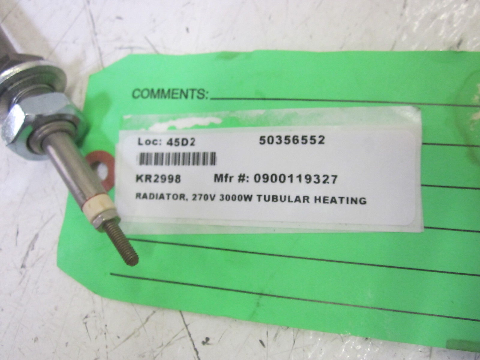 0900119327 RATIATOR TUBULAR HEATING 270V 3000WNSNP