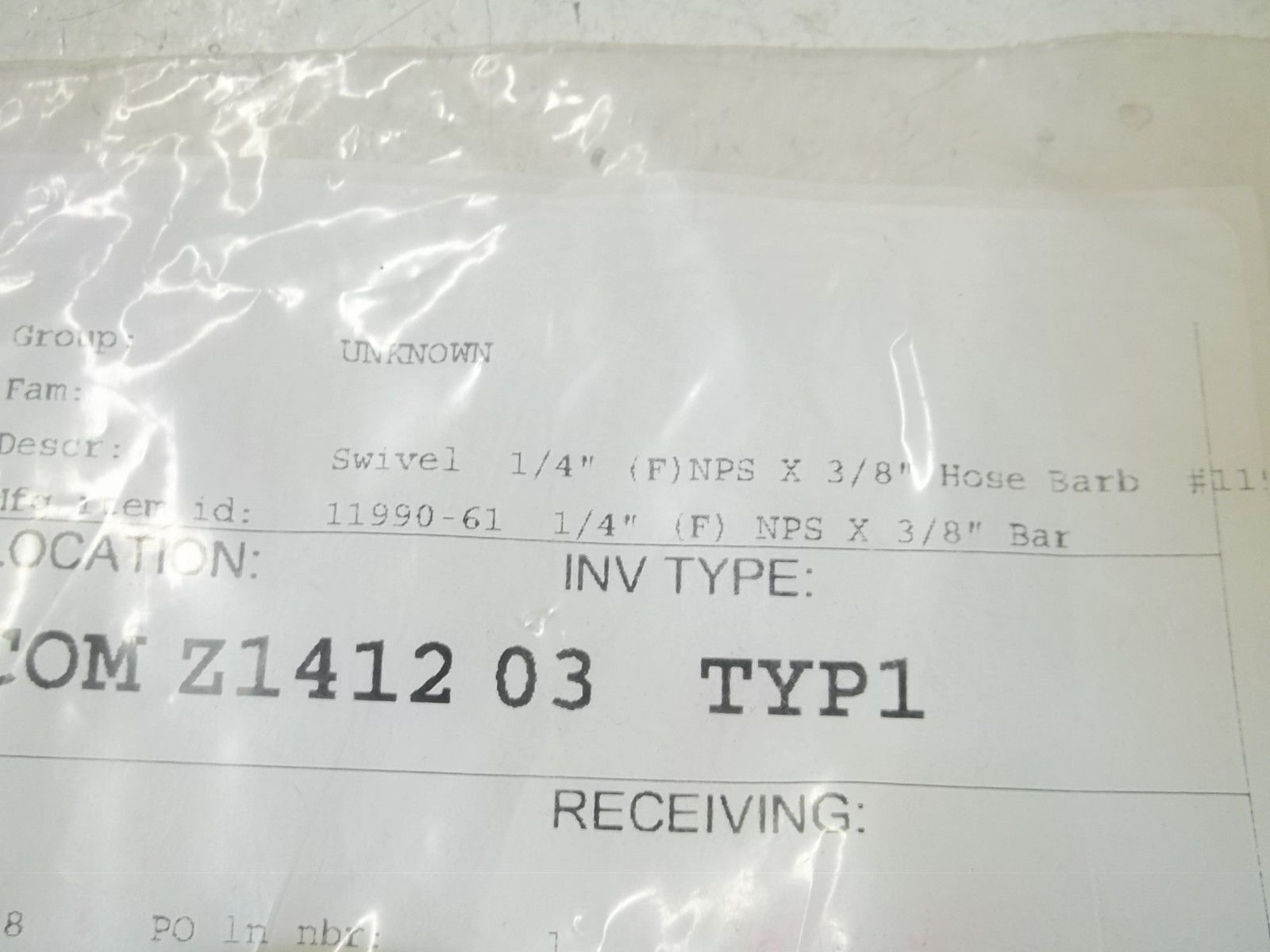 11990-61 SWIVEL 1/4" (F)NPS X 3/8" HOSE BARB NSNP