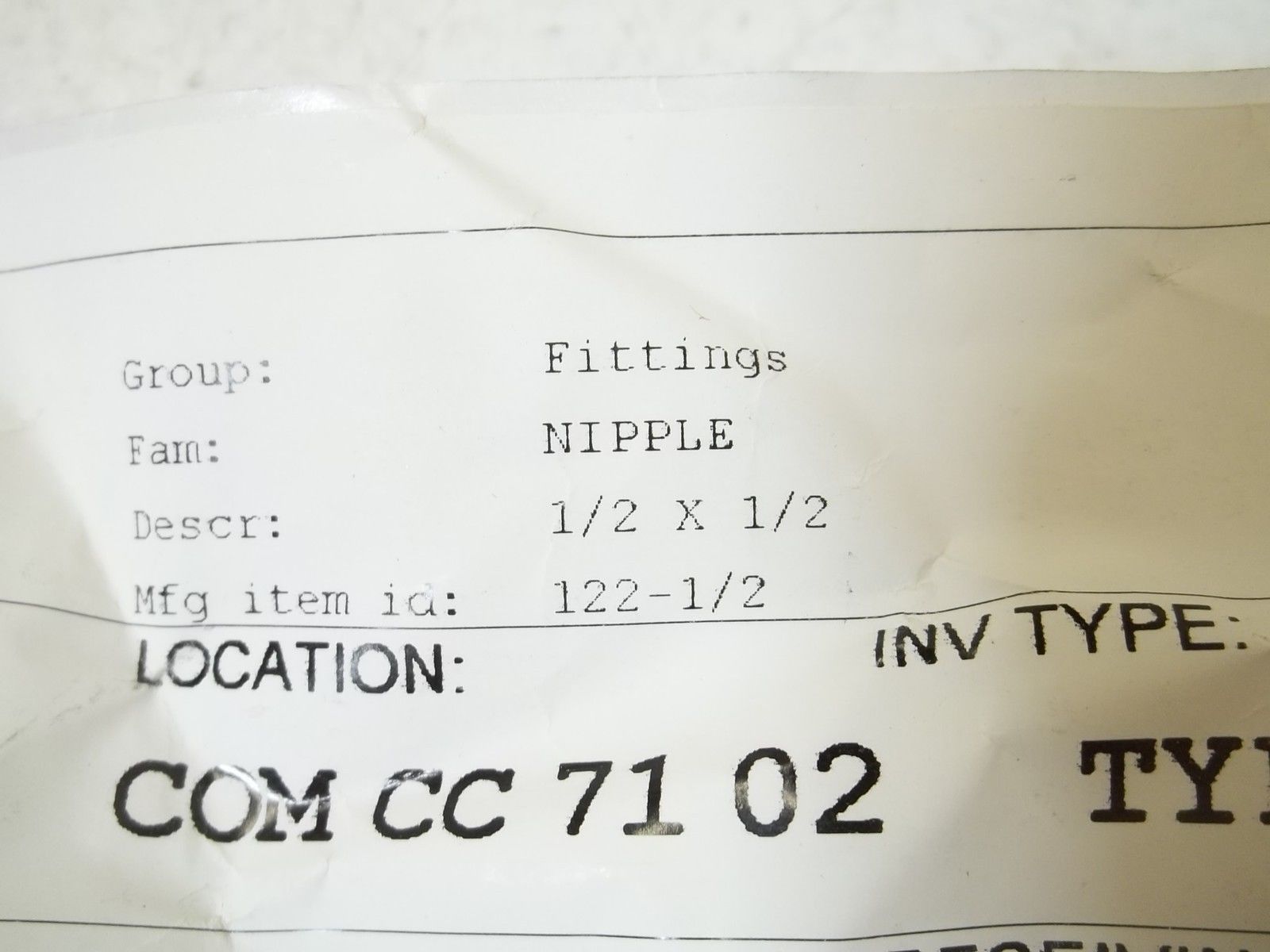 122-1/2 FITTING NSNP
