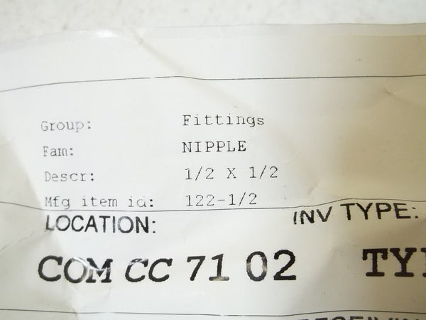 122-1/2 FITTING NSNP