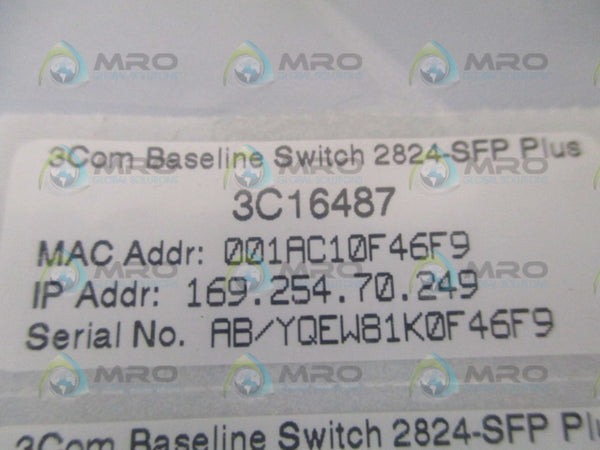 3COM 3C16487 2824-SFP PLUS BASELINE SWITCH NSMP