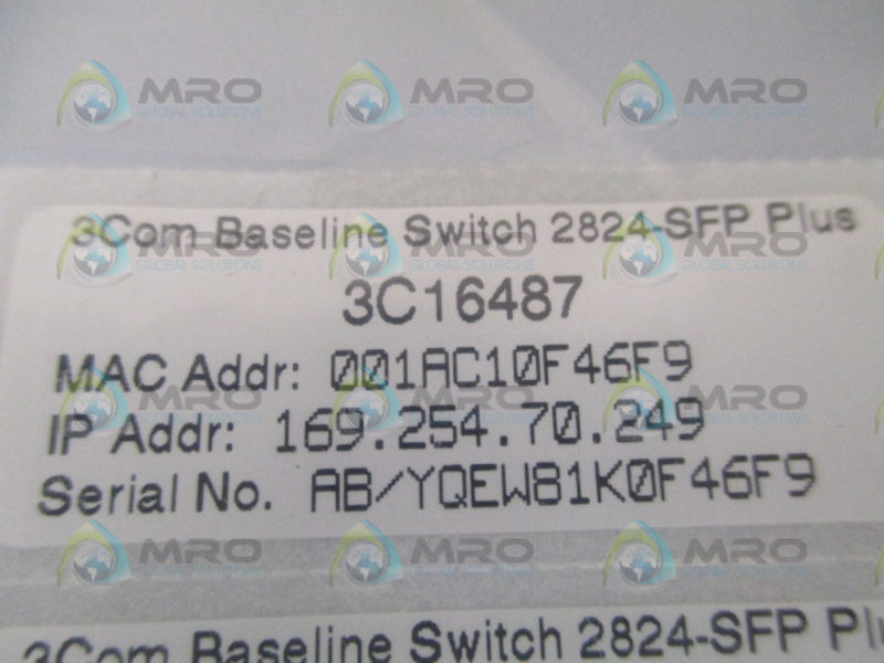 3COM 3C16487 2824-SFP PLUS BASELINE SWITCH NSMP
