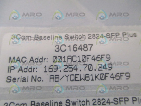 3COM 3C16487 2824-SFP PLUS BASELINE SWITCH NSMP