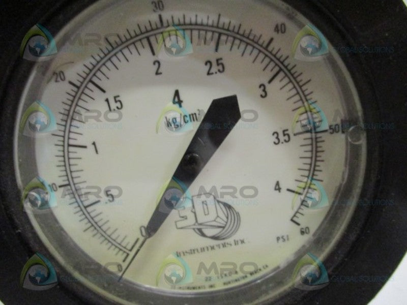3D INSTRUMENTS 25502-22B21ISKD PRESSURE GAUGE 0-60 PSI 4 KG/CM2 NSNP