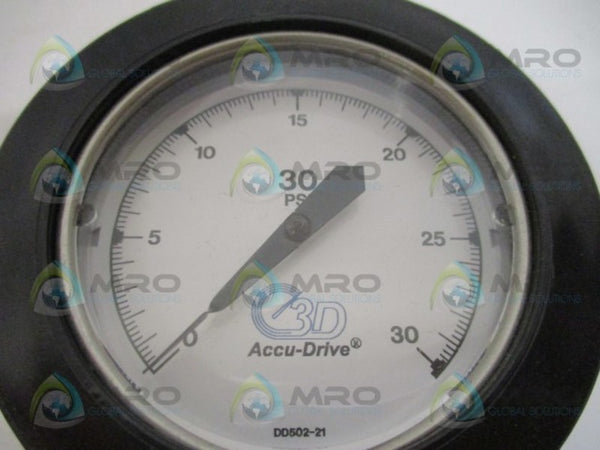 3D INSTRUMENTS 25502-21B11 PRESSURE GAUGE 0-30 PSIG NSNP