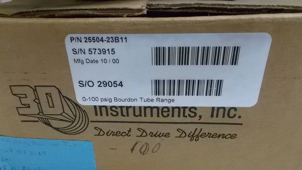 3D INSTRUMENTS GAUGE 25504-23B11 NSMP