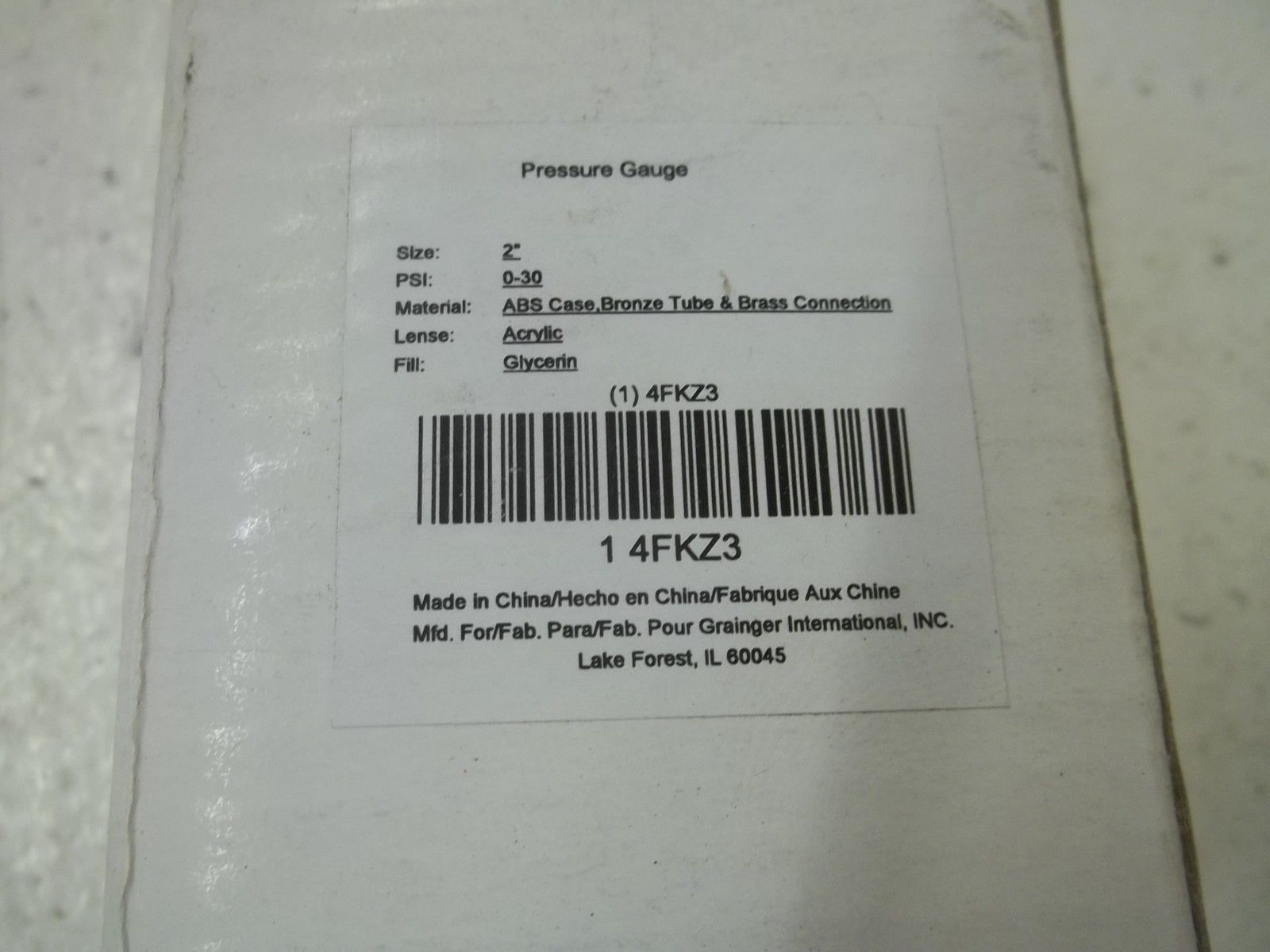 4FKZ3 PRESSURE GAUGE 0-30 2" NSMP