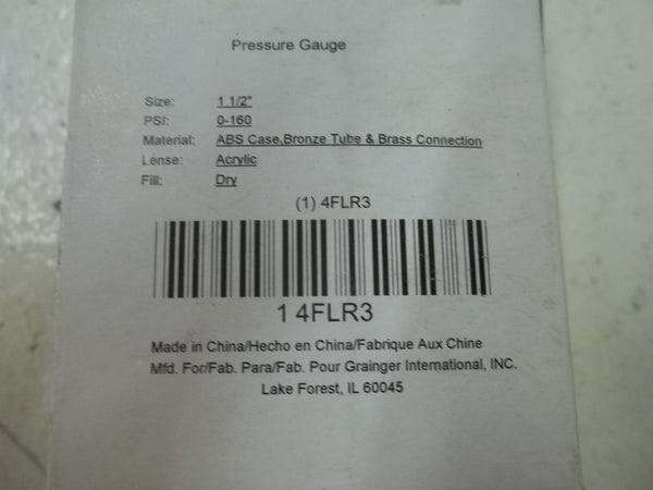 4FR3 PRESSURE GAUGE 0-16PSI 1-1/2" NSMP