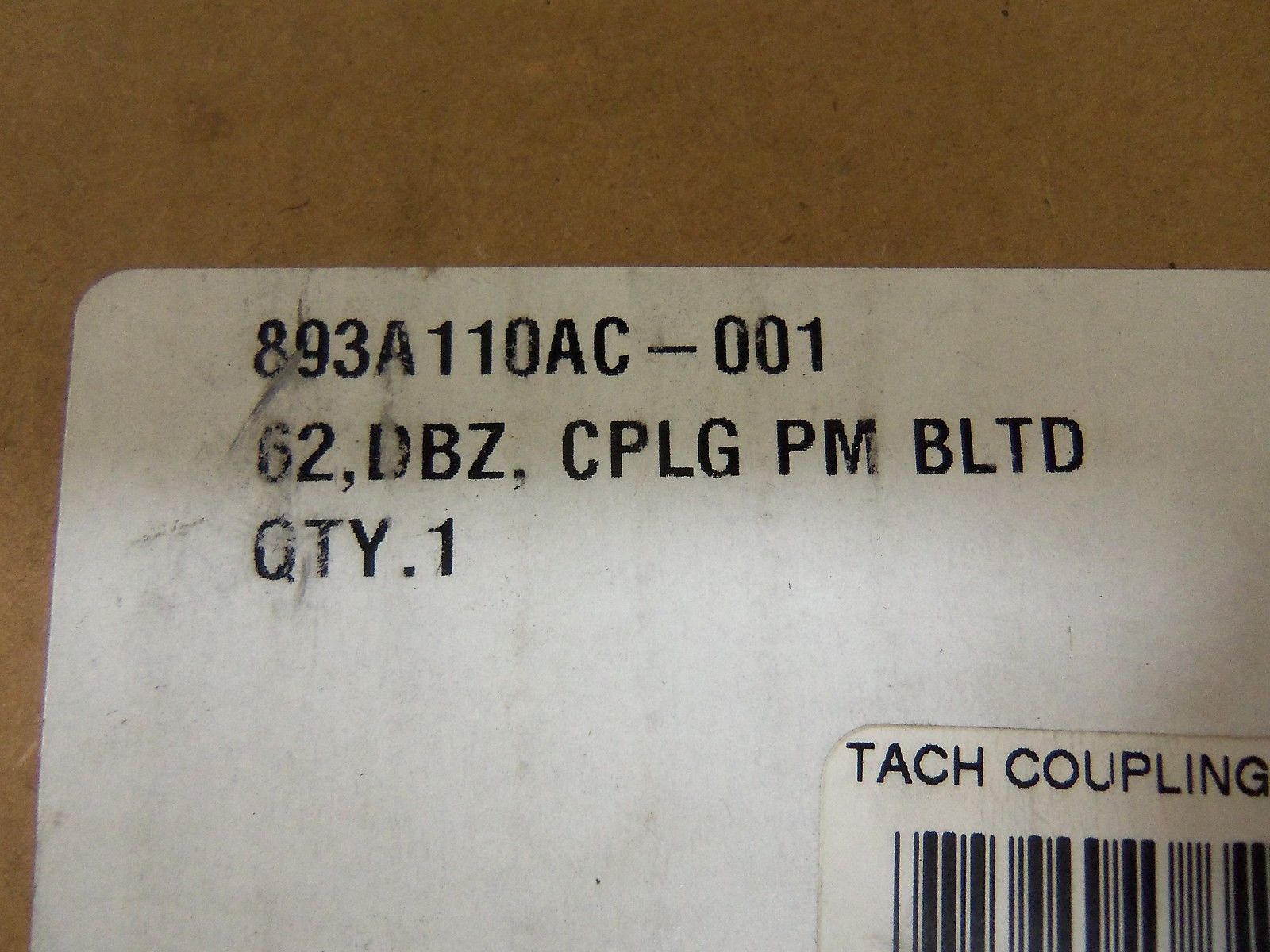 INDUSTRIAL MRO 893A110AC-001 COUPLING *NEW IN BOX*