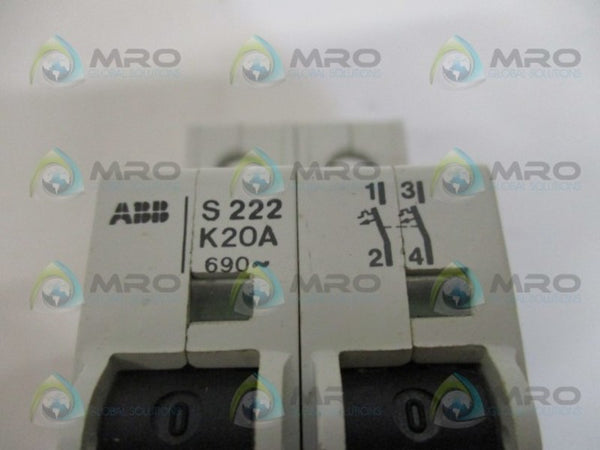 ABB S222-K20 CIRCUIT BREAKER 20A NSMP