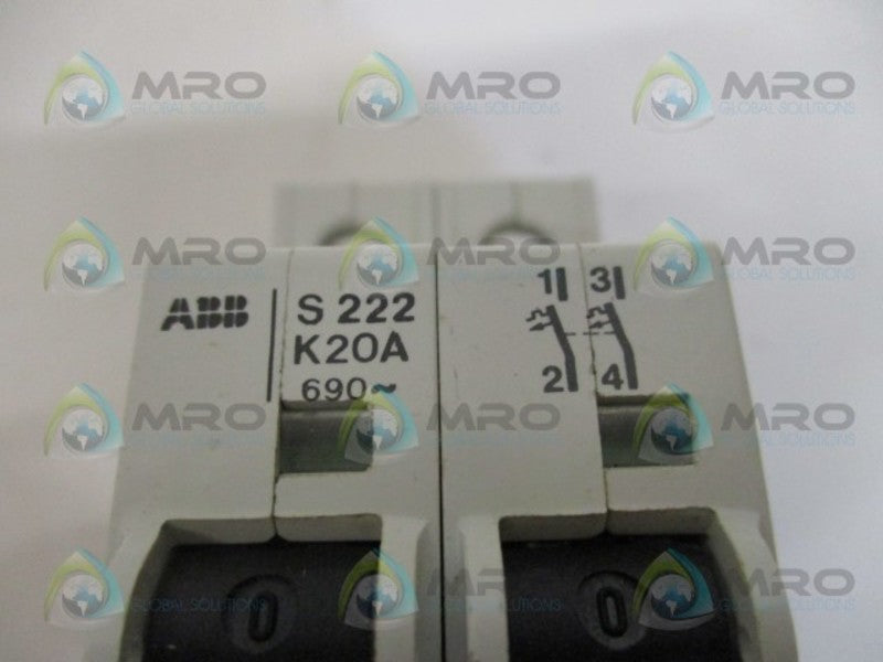 ABB S222-K20 CIRCUIT BREAKER 20A NSMP