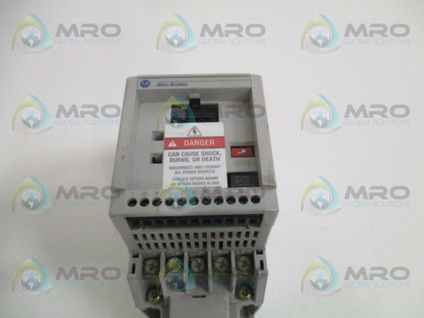 ALLEN BRADLEY 160-BA04NPS1 SER. A F/W 4.07 SPEED CONTROLLER (NO KEYPAD) UNMP