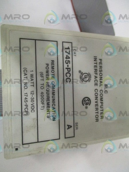 INDUSTRIAL SPARE PART SLC 1745-PCC SER. A PERSONAL COMPUTER INTERFACE CONVERTOR UNMP