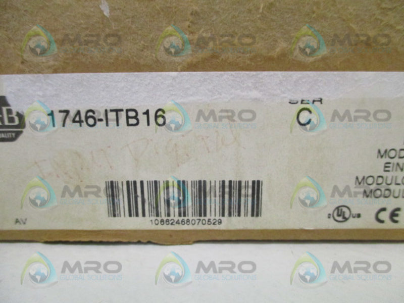 ALLEN BRADLEY SLC 500 1746-ITB16 SER. C INPUT MODULE NSFS