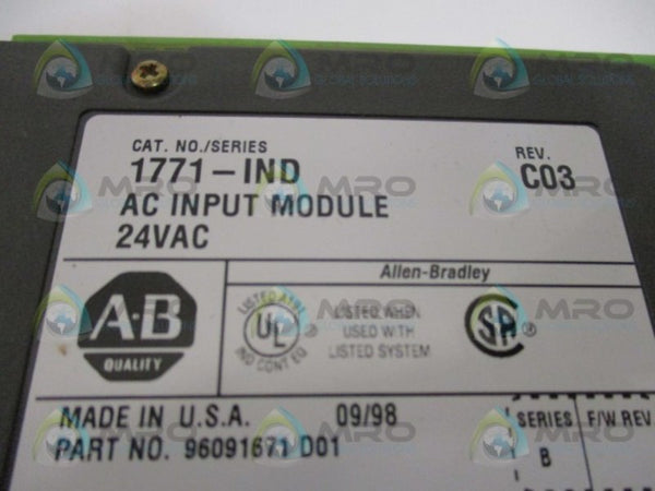 ALLEN BRADLEY 1771-IND SER. B INPUT MODULE NSMP