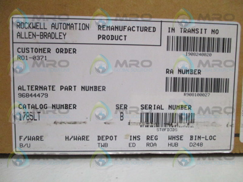 ALLEN BRADLEY 1785-LT SER. B F/W U MODULE(NO KEY)(REMANUFACTURED)NSMP