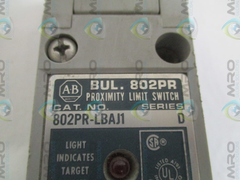 INDUSTRIAL SPARE PART 802PR-LBAJ1 SER. D PROXIMITY LIMIT SWITCH UNMP