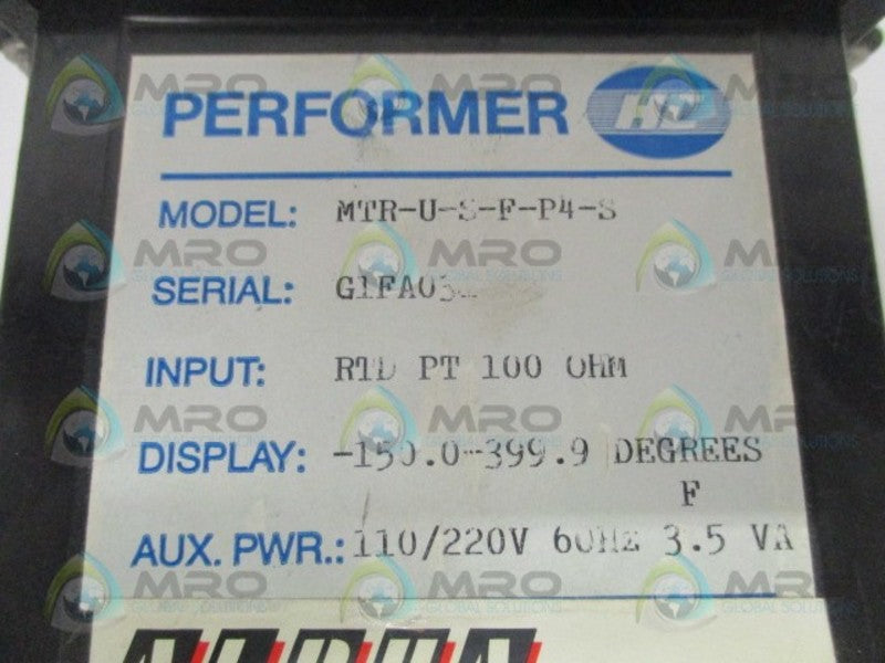 ALPHA MTR-U-S-F-P4-S PERFORMER PANEL METER -150.0-399.9 DEGREES F UNMP