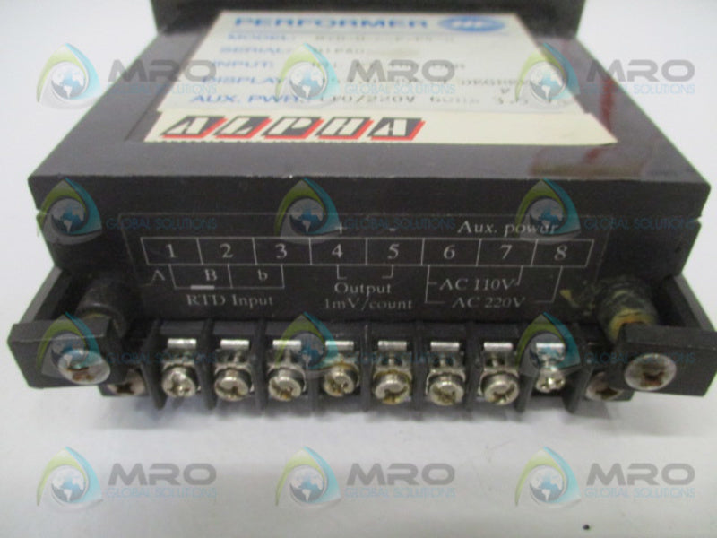 ALPHA MTR-U-S-F-P4-S PERFORMER PANEL METER -150.0-399.9 DEGREES F UNMP