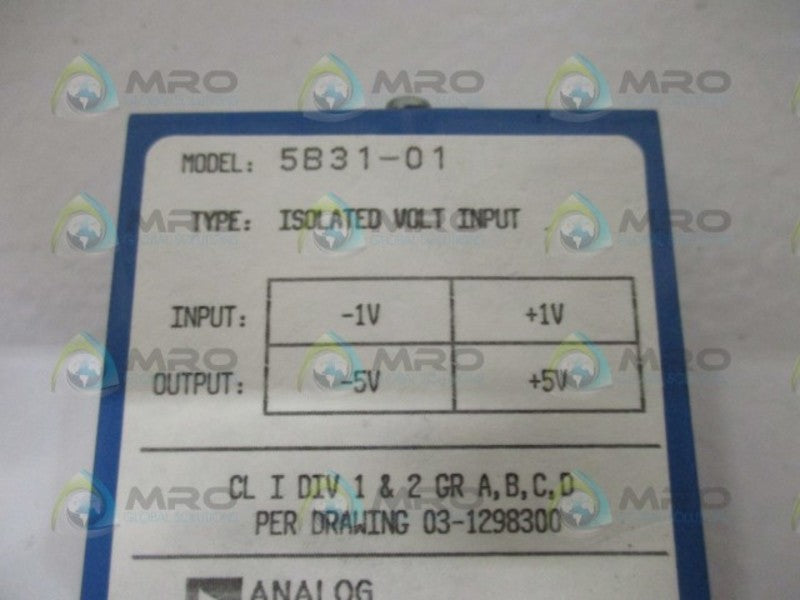 ANALOG DEVICES 5B31-01 ISOLATED VOLT INPUT NSNP