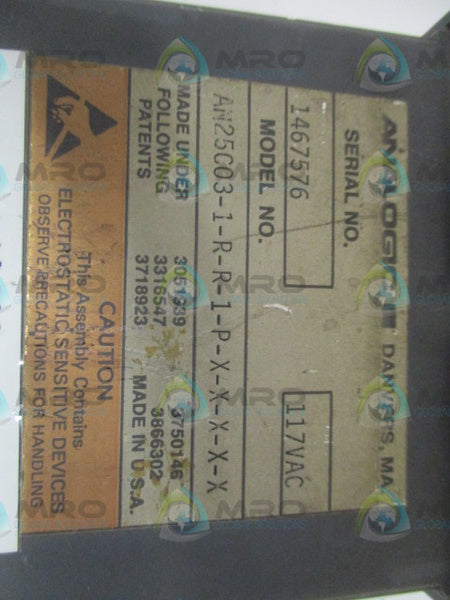 ANALOGIC MONITROLLER I AN25C03-1-R-R-1-P-X-X-X-X-X DIGITAL PANEL METER UNMP