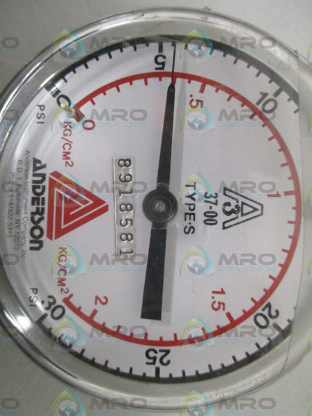ANDERSON LC125342/8918581 TYPE-S 37-00 PRESSURE GAUGE  NSNP