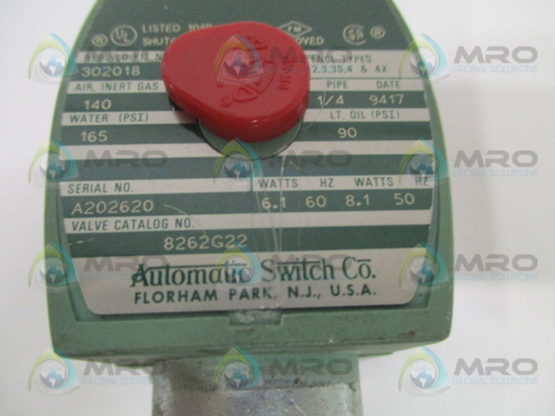 ASCO 8262G22 SOLENOID VALVE  UNMP