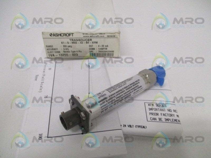 ASHCROFT K15M0242B4300#-XFM K1 PRESSURE TRANSDUCER 300 PSIG NSMP