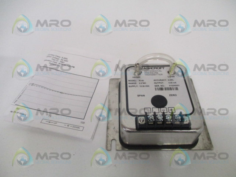 ASHCROFT XLdp  XL3MB242STP5IW DIFF. PRESSURE TRANSMITTER 0.5"WC NSMP