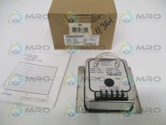 ASHCROFT XLdp  XL3MB242STP5IW DIFF. PRESSURE TRANSMITTER 0.5"WC *NEW IN BOX*