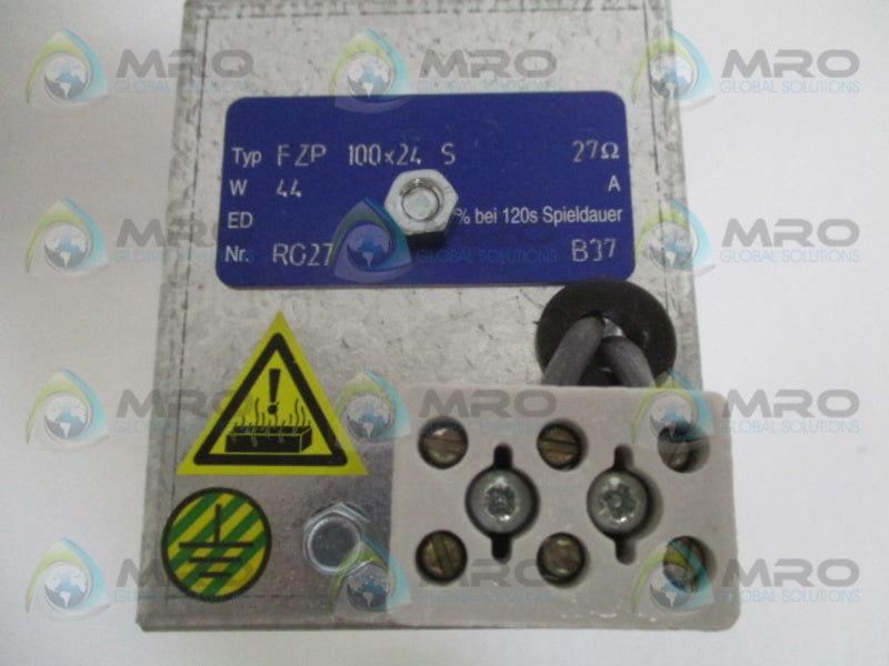 BALDOR FZP100x24S-27 TUBULAR RESISTOR 27 OHMS NSMP
