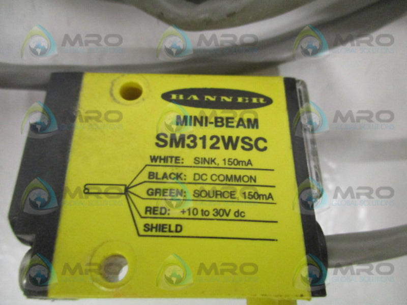 BANNER ENGINEERING SM312WSC PHOTOELECTRIC SENSOR UNMP