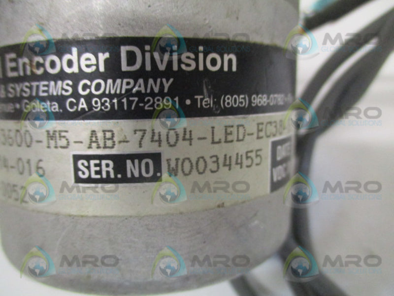 BEI L25F-F2-3600-M5-AB-7404-LED-EC38-S 924-01014-016 ENCODER NSNP