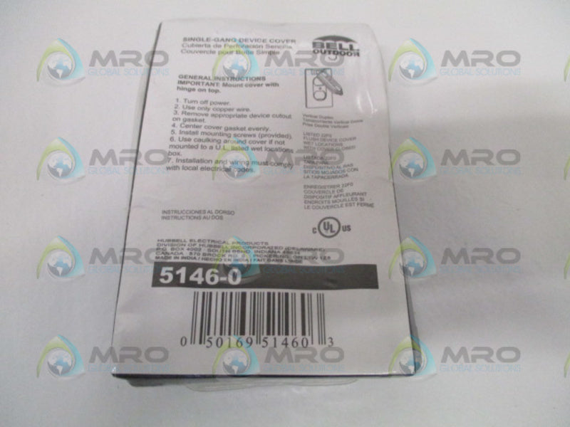 BELL OUTDOOR 5146-0 SINGLE GANG DEVICE COVER NSMP