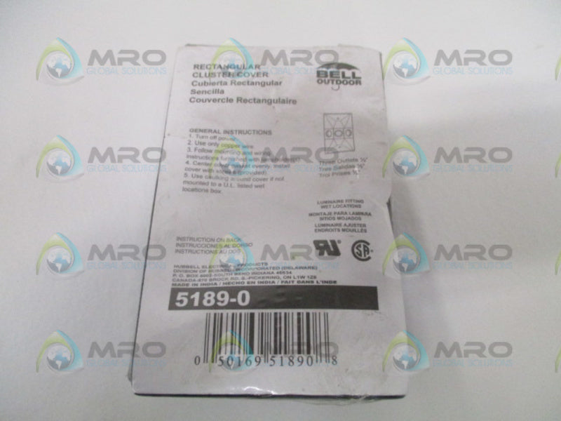 BELL OUTDOOR 5189-0 RECTANGULAR CLUSTER COVER NSMP