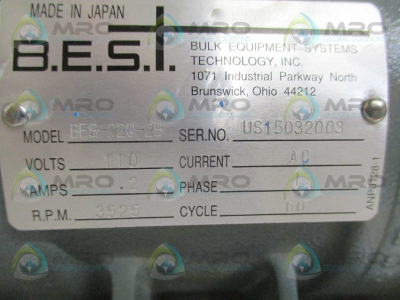 B.E.S.T BES-220-2B VIBRATING MOTOR 3525 RPM NSNP