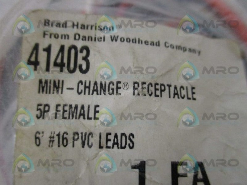 DANIEL WOODHEAD MINI-CHANGE 41403 RECEPTACLE NSMP