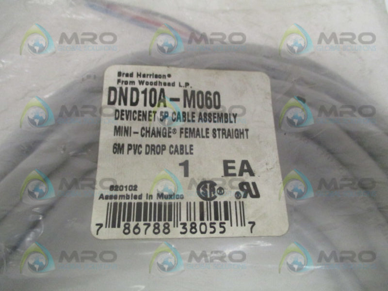 BRAD HARRISON DND10A-M060 DEVICENET 5P CABLE ASSEMBLY NSMP