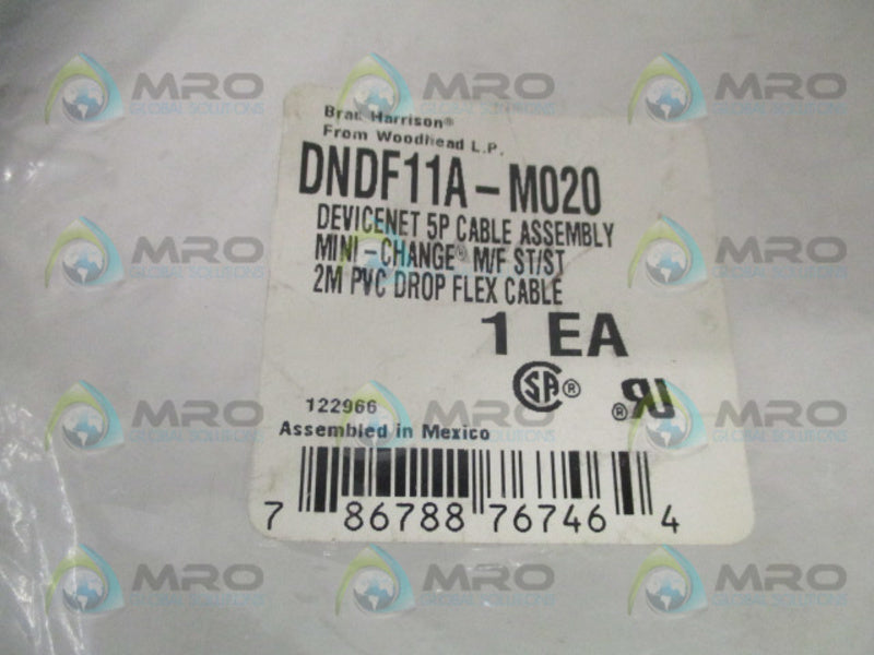 BRAD HARRISON DNDF11A-M020 DEVICENET 5P CABLE ASSEMBLY NSMP