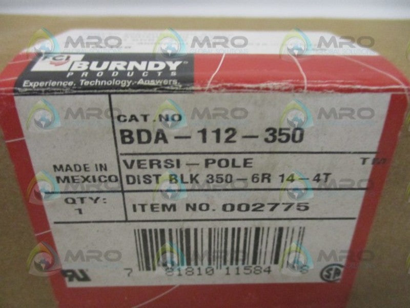 BURNDY BDA-112-350 POWER DISTRIBUTION BLOCK NSMP
