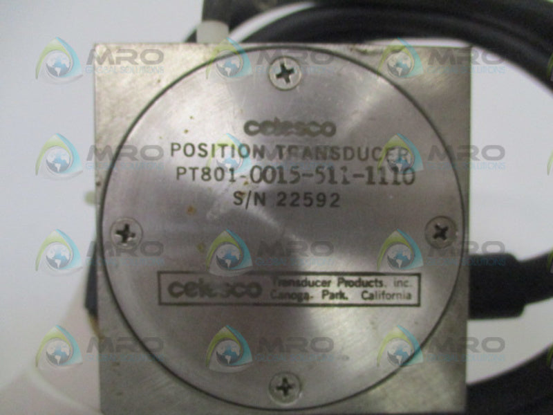 CELESCO PT801-0015-511-1110 POSITION TRANSDUCER (AS PICTURED) UNMP