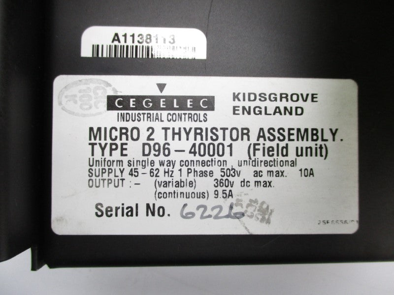 CEGELEC D96-40001 503VAC 10A UNMP