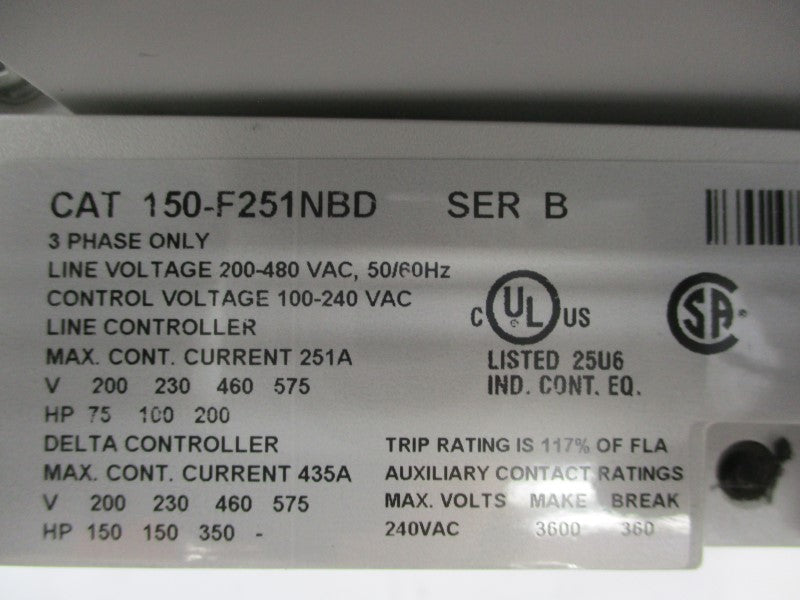 ALLEN BRADLEY 150-F251NBD SER. B 200-480VAC 435A UNMP