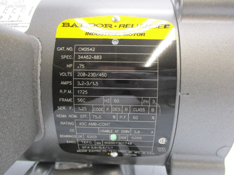 BALDOR CM3542 34A62-883 230/460V 3.2A NSMP