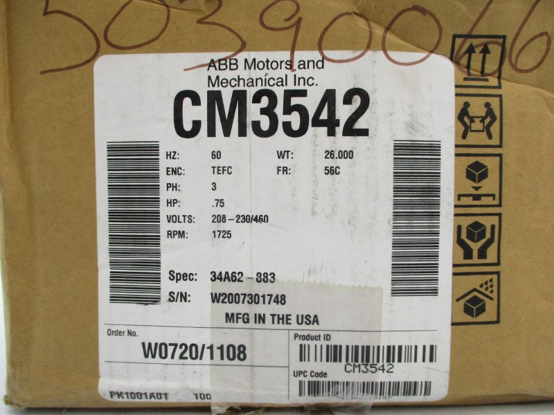 BALDOR CM3542 34A62-883 230/460V 3.2A NSMP