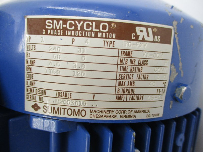 CYCLO DRIVE CNHM1-6090-AV-15 240V 4.6A UNMP