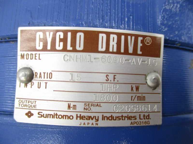 CYCLO DRIVE CNHM1-6090-AV-15 240V 4.6A UNMP