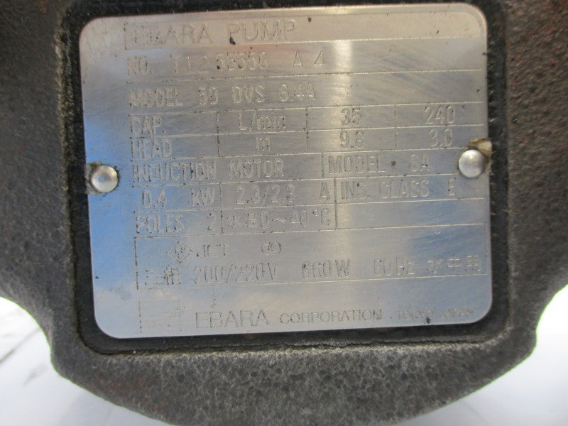 EBARA PUMP 50DVS6.4A 220V 2.3A UNMP